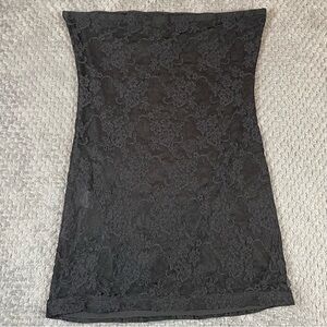 Black Floral Lace and Mesh Top Women's Size XL Sheer Whimsigoth Fairy Grunge